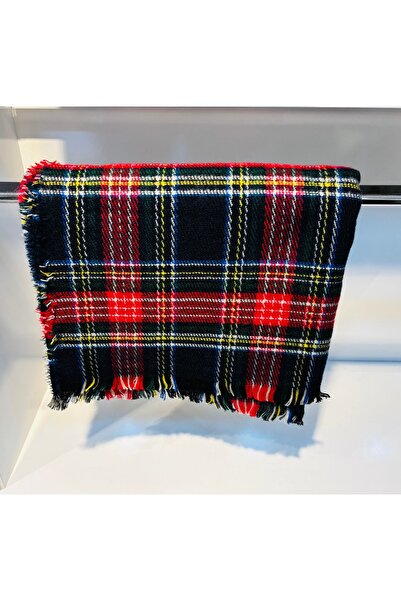 ŞURA ŞAL Χειμερινό σκωτσέζικο μοντέλο σάλι ώμου - Κόκκινο, μαύρο και ναυτικό ...