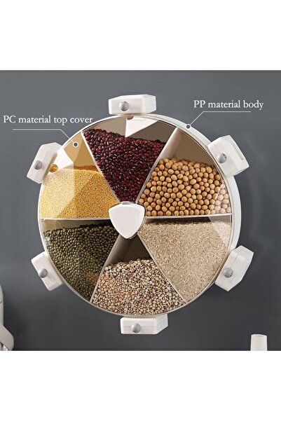 1st Revolving pill storage box with 6 compartments