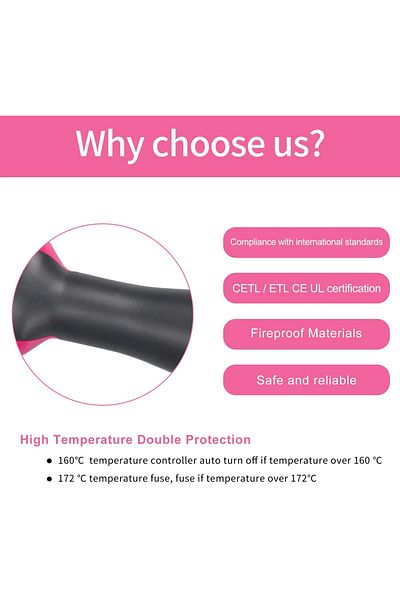 fulina 2-in-1 One-Step Hair Blow Tangle Comb,1000W,3 Adjustable Heat,Low Heat for Fine Hair,Pink 35 x 10cm