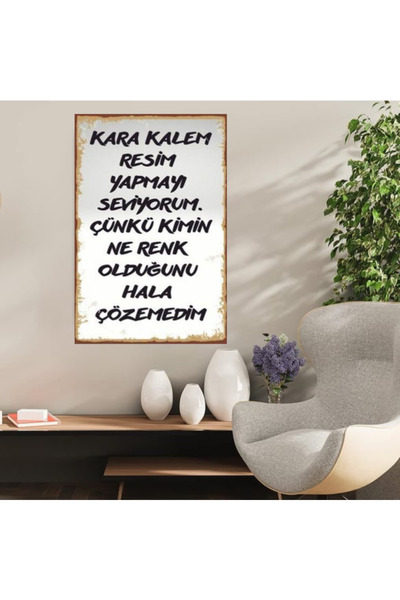 DURUSOY Ξύλινη ρετρό αφίσα από MDF, Αστεία ατάκες, Γραφές τοίχου, Τοπίο, Ιστο...