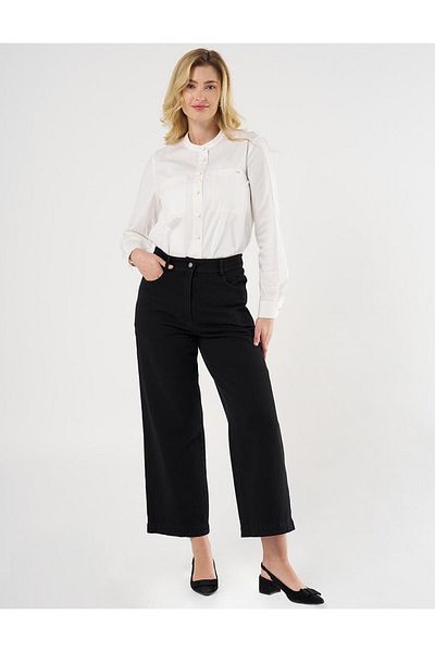 KYR Black High Waist Denim Trousers