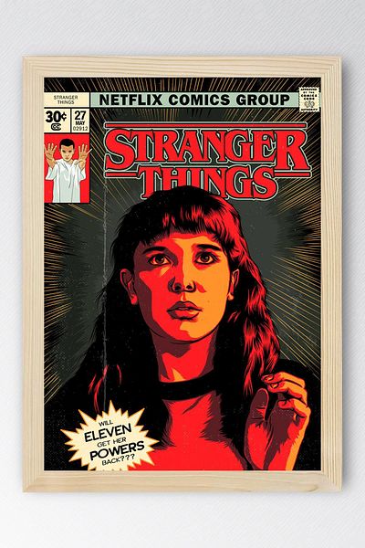 Saturn Stranger Things Framed Painting -Comic Book Cover Design Poster Painting