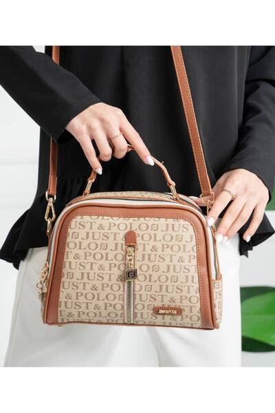 Just Polo حقيبة يد وكتف نسائية بحزام طويل ومقسمة