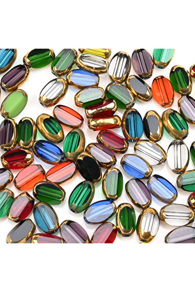 Choice 6 × 4 مم 48 قطعة H509 6 مم خرز كريستال بريوليت مطلي باللون الذهبي على ...