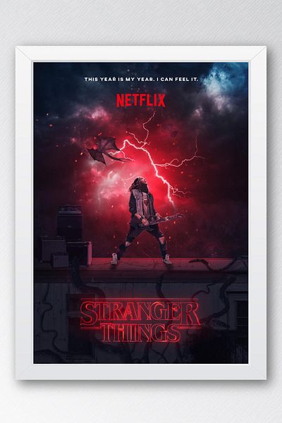 Saturn Stranger Things Eddie Munson Pictură înrămată - Poster de televiziune