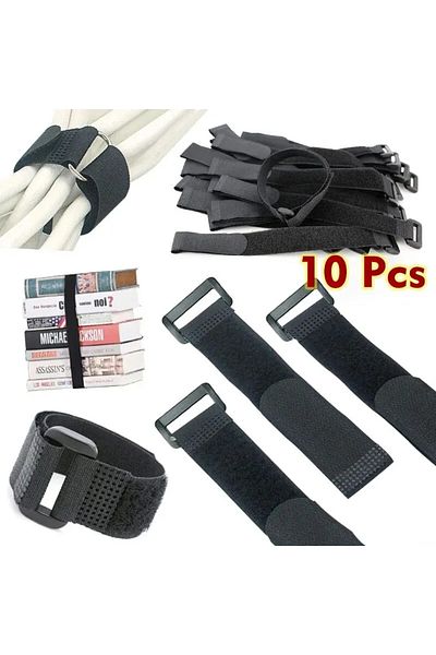 Choice 10pcs 20 * 200mm, Reusable Self-adhesive Nylon Zip Ties, Cable Fasteners