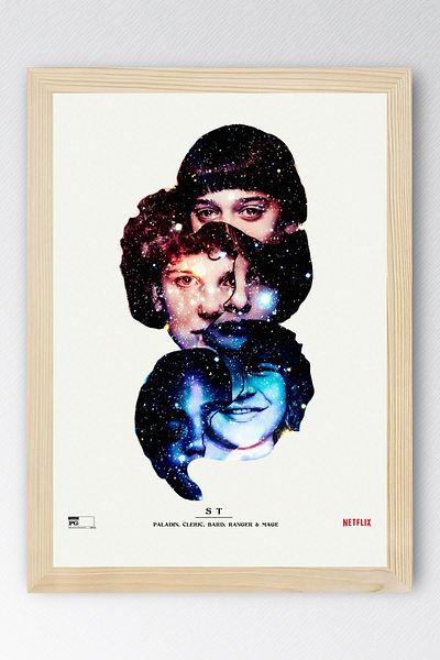 Saturn Stranger Things Framed Painting - Tv Series Poster Painting