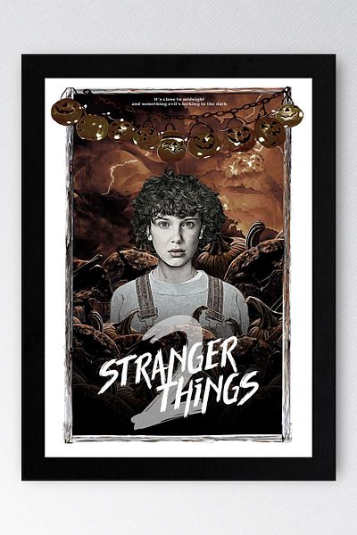 Saturn Stranger Things Pictură înrămată - Pictură poster seria sezonul 2