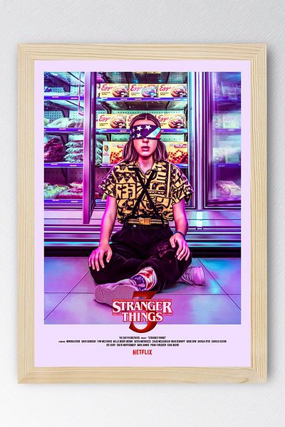 Saturn Stranger Things Eleven Framed Painting - Tv Series Poster Painting