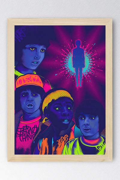 Saturn Stranger Things Framed Painting - Tv Series Poster Painting