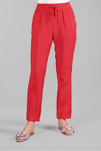 TRENDTESETTÜR Women's Red Drawstring Pants 1033