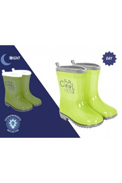 Perletti Perletti semi-transparent rubber boots with reflective edge - sizes 26-27 Green