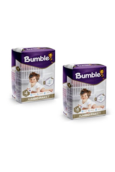 Bumble 4 Numara Maxi Bebek Bezi Jumbo Paket 120 Adet | 7-18 Kg