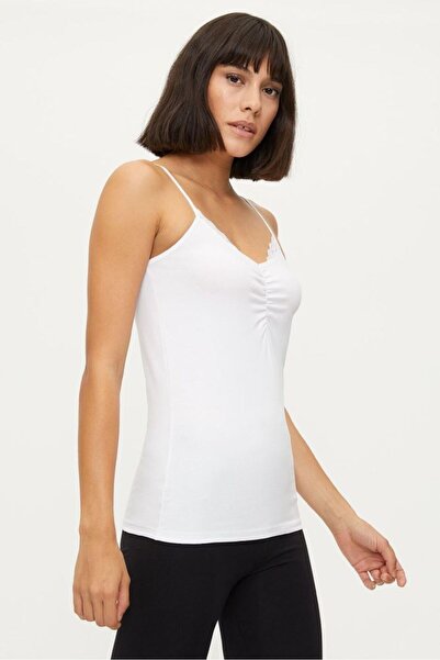 Bross Women's Strappy Lace Tank Top 2 Pack White 1275