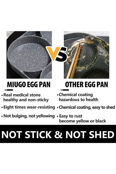 AWH 4-Cup Egg Pan, Medical Stone Non-Stick Frying Pan, Compatible with All Heat Sources (3-Inch)
