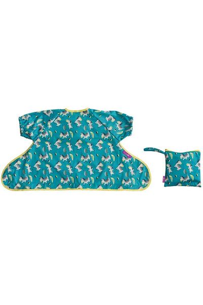 Tidy Tot Short sleeve bib with suction cups - Cheerful zebras