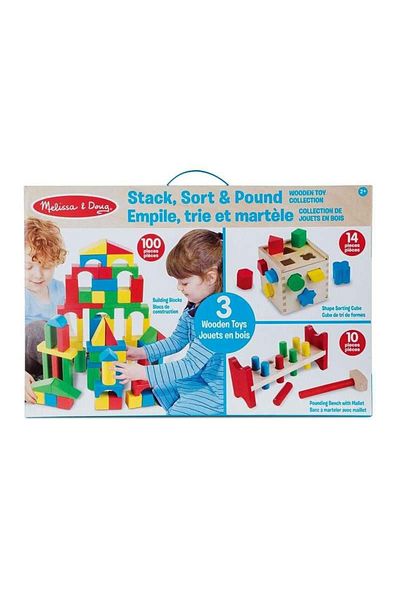 Melissa & Doug Σετ 3 κλασικών ξύλινων παιχνιδιών