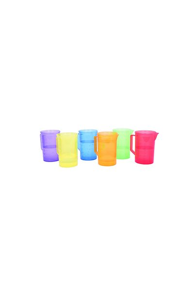 TickiT Set of 6 colored translucent jugs for sensory activities