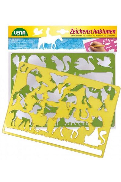 LENA Lena Animal Stencil Set Horses and Cats