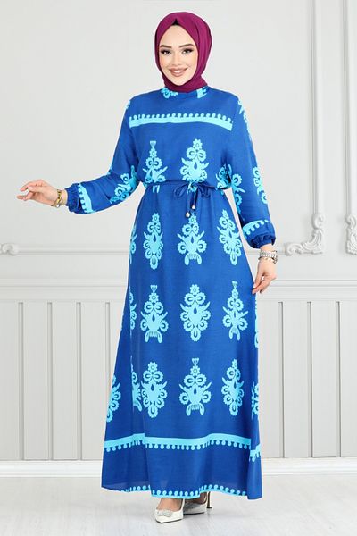 ModaMerve Rochie Hijab cu model etnic - M Saks