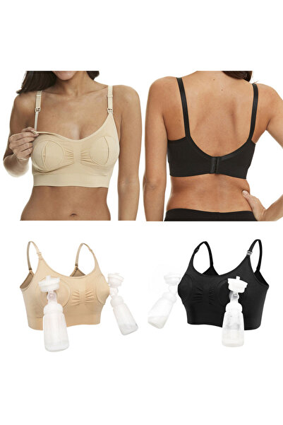 Bufnitel 2 In1 Bra - Nursing And Breast Pump Support (BLACK)