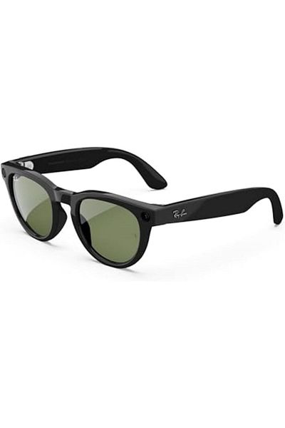 Ray-Ban | META LOW BRIDGE FIT HEADLINER Shiny Blakc Frame I Lenses G-15 Green