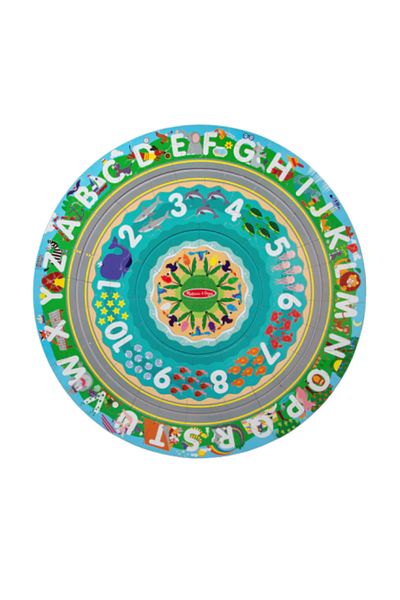 Melissa & Doug Circular floor puzzle for learning numbers and letters (English language) Seaside