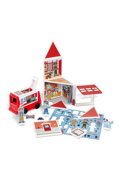 Melissa & Doug Μαγνητικό Σετ Παιχνιδιού Πυροσβεστικού Σταθμού - Melissa & Doug