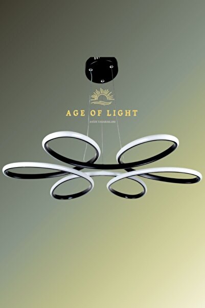 Age of Light Papatya Model 3 Renk Yanabilen Siyah Kasa 60 cm Avize Ledli Ultra Aydınlatmalı Led Avize