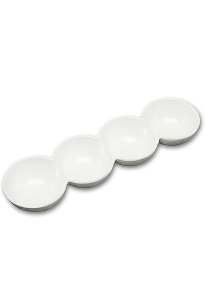 mastergold Melamine Divided Serving Plate Multi Use for Nuts, Desserts and Sauces White, Shatterproof