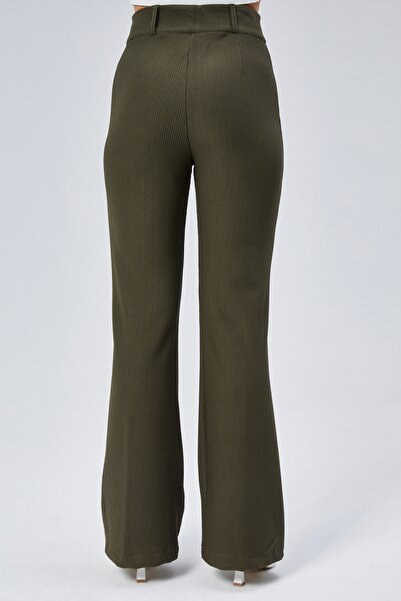 RAMON&ARTOS Ottoman Fitilli Diz Yapmaz Yüksek Bel Toparlayıcı İspanyol Paça Palazzo Pantolon