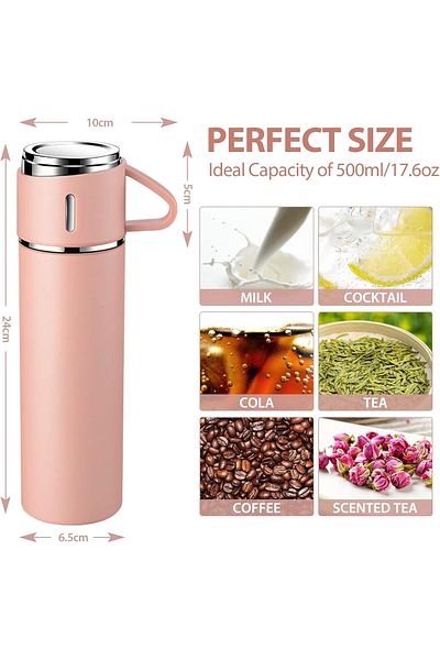 AWH Stainless Steel Insulated Flask, BPA-Free, Leak-Proof, Keeps Hot & Cold for 12 Hours