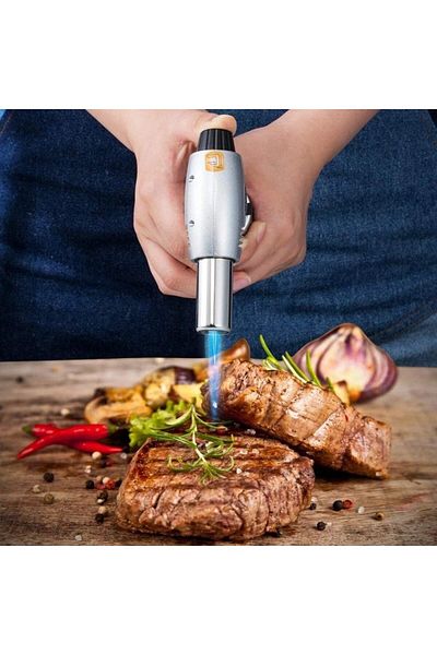 AWH Blow Torch Lighter, Adjustable Flame, Safety Lock, Refillable Butane Torch for Cooking & BBQ