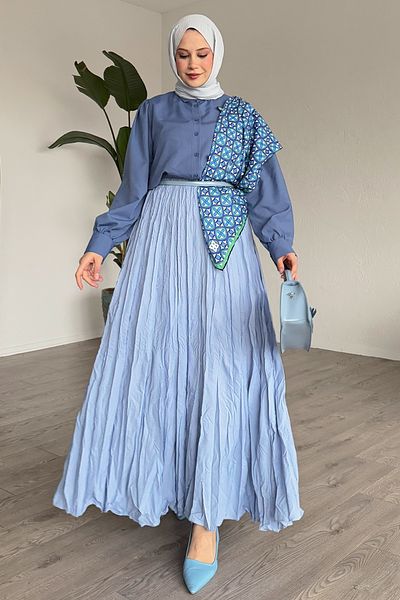 InStyle Baby Blue Kraş Φούστα