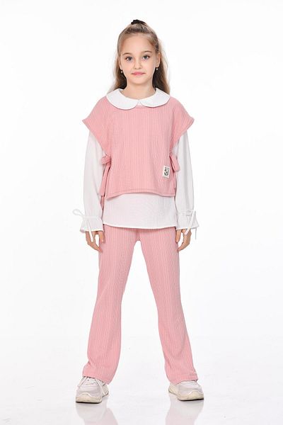 Kamex Knitted Patterned Girl's Set - Classic and Elegant Combination