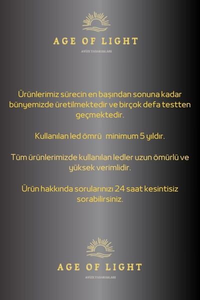 Age of Light Papatya Model 3 Renk Yanabilen Gold Kasa Avize Ledli Ultra Aydınlatmalı Led Avize