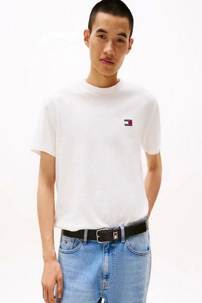 Tommy Hilfiger Tommy Jeans Tjm Reg Badge Tee Ext Herren Weiß T-Shirt Dm0dm20322ybl