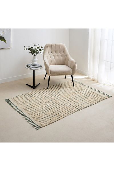 erorex Aizel Otus Stripe Cotton Dhurrie - 110x160 cm