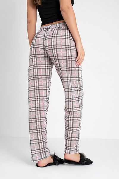 DONEX Cotton Thin Breathable Fabric Ribbon Waist Detail Printed Women's Sleepwear Bottoms Without Pockets