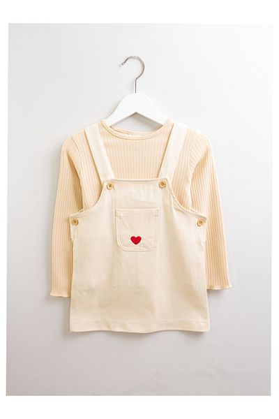 Cotton Trips Gabardine Heart Detailed Gilet Set of 2 (Ages 1-8)