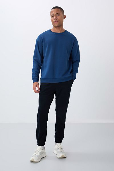 TOMMY LIFE Parliament Cotton Thick Furry Soft Textured Comfort Fit Embroidered Men's Sweatshirt -88418
