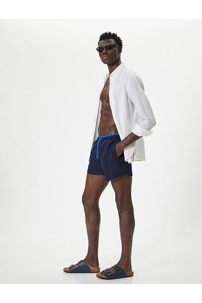 Koton Μίνι μαγιό σορτς Oversize - Σχέδιο μέσης με κορδόνια