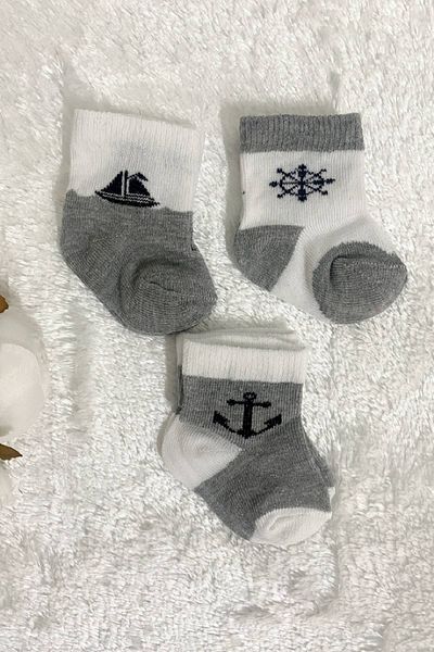 VERONA TARZ Set of 3 Socks for Newborn Baby Boy - 0-6 Months