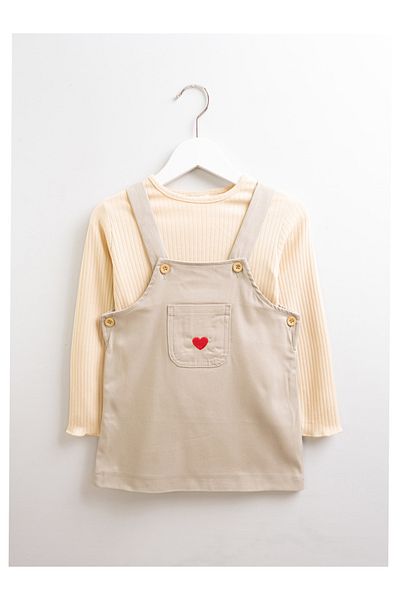 Cotton Trips Gabardine Heart Detailed Gilet Set of 2 (Ages 1-8)