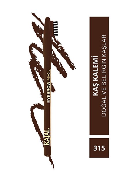 KAJAL Özel Fırça Kapaklı Kaş Kalemi (Doğal Kahve) - Eyebrow Pencil No:315