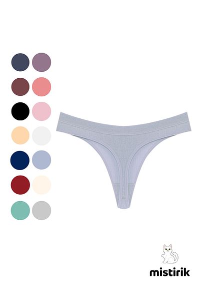 MİSTİRİK Paulo Model - Stretchy Corded Fabric, Lilac String Thong