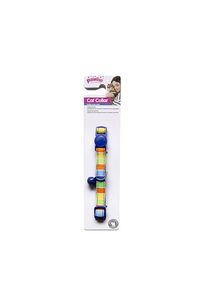 Pawise Cat Collar - Stripe, Blue Pack Of 12