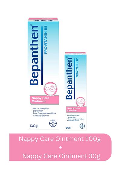 Bepanthen مرهم العناية بالحفاضات 100 جرام + مرهم العناية بالحفاضات 30 جرام