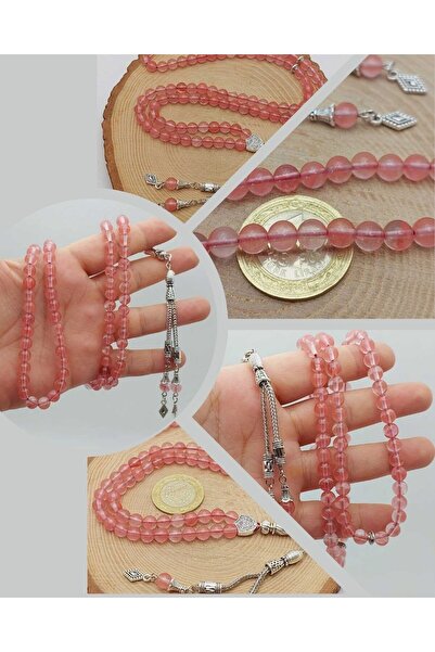 Yasamtohumu Gül Kuvars Taşı 99luk Tesbih 6mm (51362)