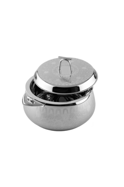 ALSAIF Myrna Stainless-steel Hotpot With Two Handles ,colour: Silver, Size:2500 ml